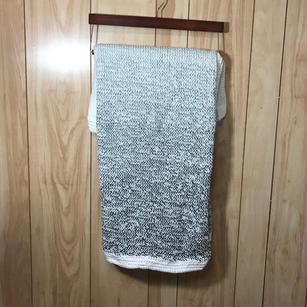 NWT Thick Black Gray White Handmade Crocheted Blanket by Dawny